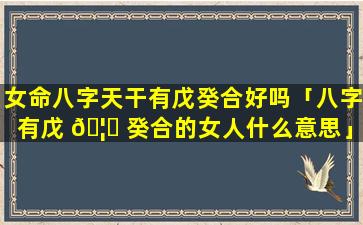 女命八字天干有戊癸合好吗「八字有戊 🦆 癸合的女人什么意思」